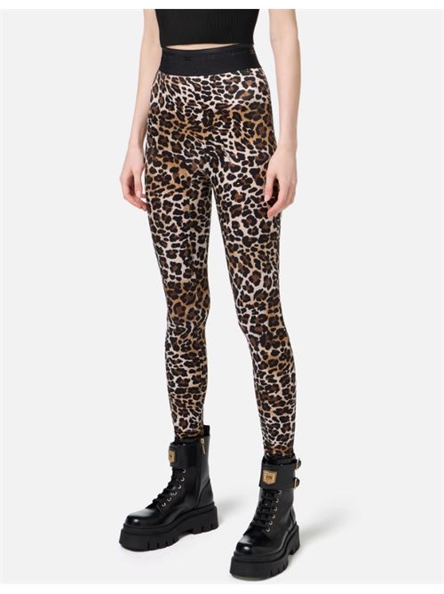 LEGGINGS IN ANIMAL LYCRA ELISABETTA FRANCHI | PA05647E2B85 Animalier